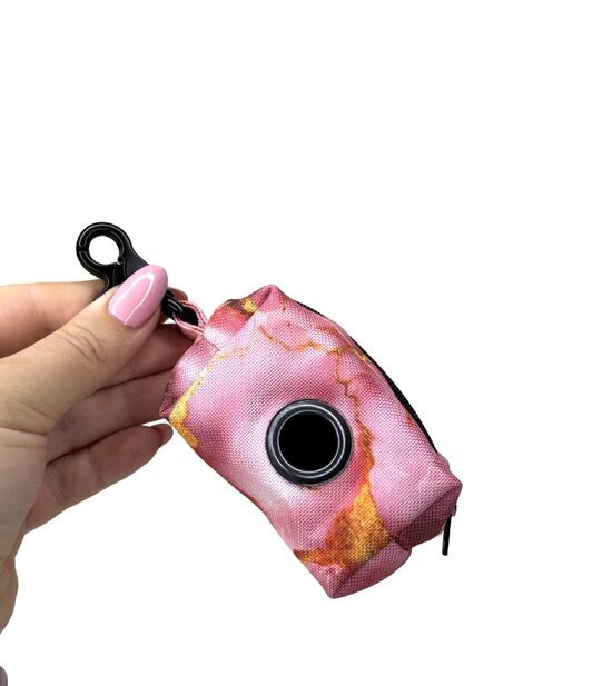 PINK MARMOR WASTE BAG HOLDER